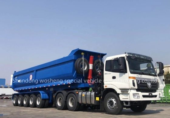 Truck Trailer Achterste kantelende Truck Trailers 4 Assen Achterste Dump Semi-Trailer