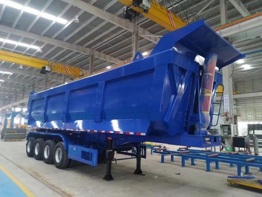 Truck Trailer Achterste kantelende Truck Trailers 4 Assen Achterste Dump Semi-Trailer