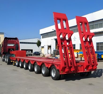 Truck Trailer 3/4 as pcs heavy duty lowboy lowbed semi trailer voor het transport van graafmachines