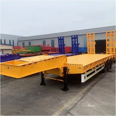 Truck Trailer 3/4 as pcs heavy duty lowboy lowbed semi trailer voor het transport van graafmachines