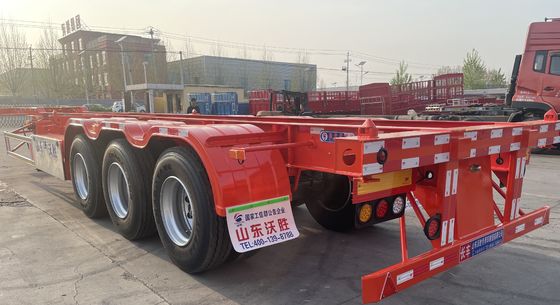 Container-chassis met drie assen Skelettrailer voor containervervoer