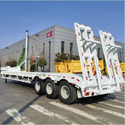 Truck Trailer 3/4 as pcs heavy duty lowboy lowbed semi trailer voor het transport van graafmachines