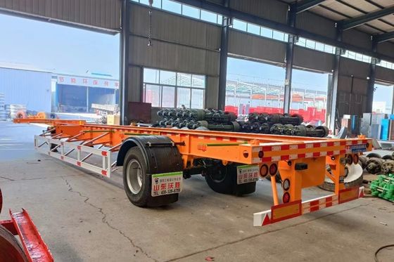 Container-chassis met drie assen Skelettrailer voor containervervoer