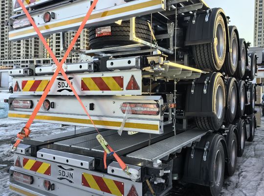 Container-chassis met drie assen Skelettrailer voor containervervoer