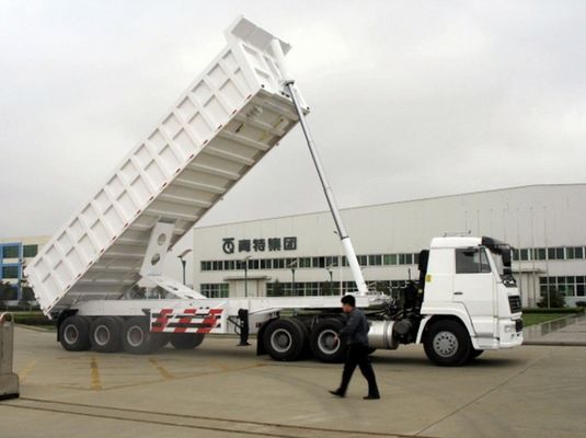 Q345B/T700 Staal hoofdbalk Hydraulische dumptruck Semi-trailer voor zware behoeften