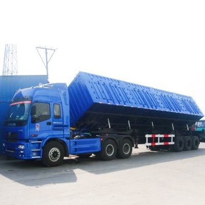 Hoge capaciteit 100 ton 3 as zij dump tipper half-trailer voor het transport van tarwe graan