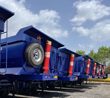 Onderste container 3 Achs Achs Achs Dump Semi-trailer met bladveer en 28t zwaar voertuig