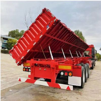 3 assen Zware staal zijdelingse ophanger Dump Semi-trailer voor vrachtvervoer Luchtvering