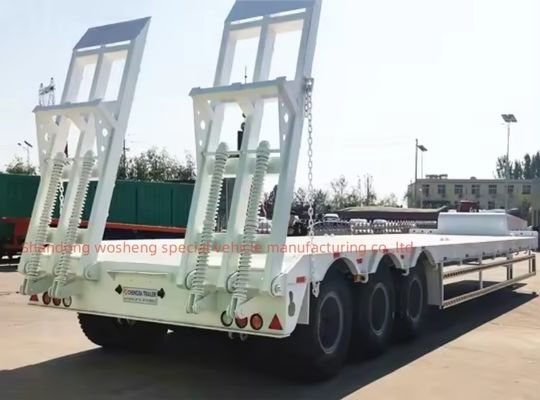 12 wielen laag bed Container Chassis Loader Halve aanhanger met Q345B / T700 staal hoofdbalk