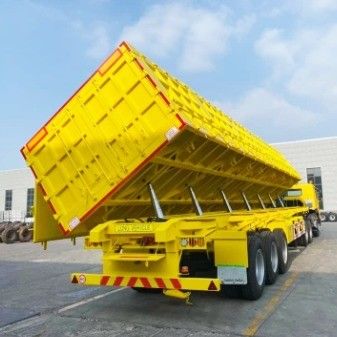 Zandsteen Graan Transporting Semi-trailer Truck met 40ft Side Tipper Dump Trailer