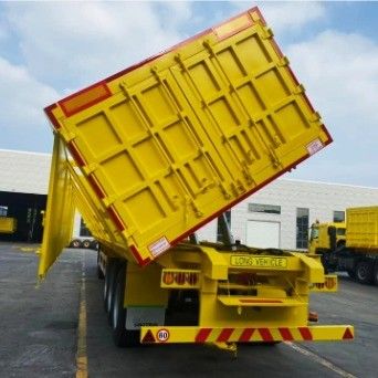 Zandsteen Graan Transporting Semi-trailer Truck met 40ft Side Tipper Dump Trailer