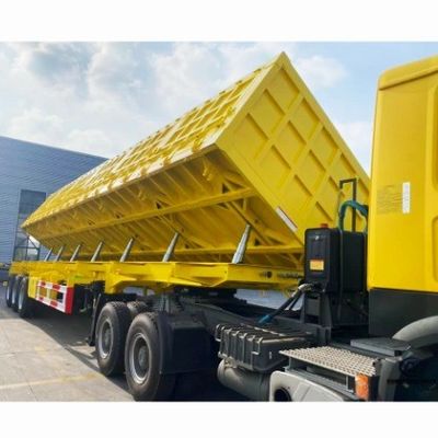 Zandsteen Graan Transporting Semi-trailer Truck met 40ft Side Tipper Dump Trailer