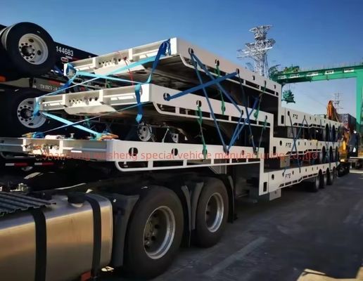 Container met laag bed Chassis Loader Lowboy Semi-trailer voor het vervoer van zware vracht