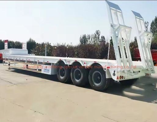 Container met laag bed Chassis Loader Lowboy Semi-trailer voor het vervoer van zware vracht