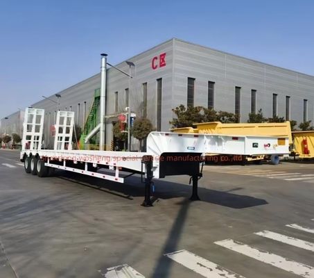Container met laag bed Chassis Loader Lowboy Semi-trailer voor het vervoer van zware vracht
