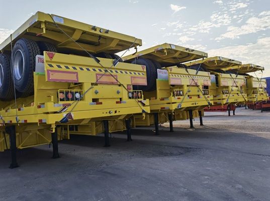 Semi-trailer met 3 assen met platte trailers voor WS 20/40 voet speciale scheepvaartcontainer en -apparatuur
