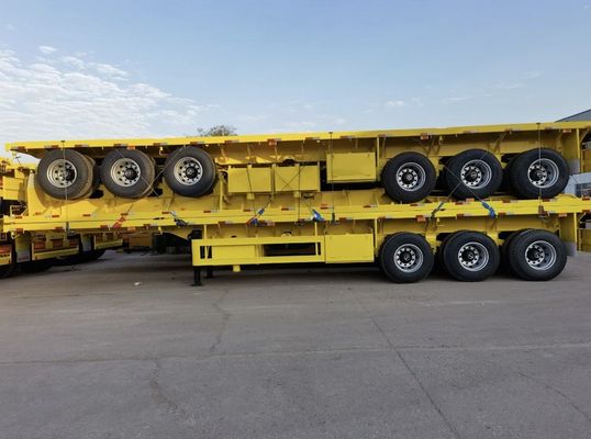 Semi-trailer met 3 assen met platte trailers voor WS 20/40 voet speciale scheepvaartcontainer en -apparatuur