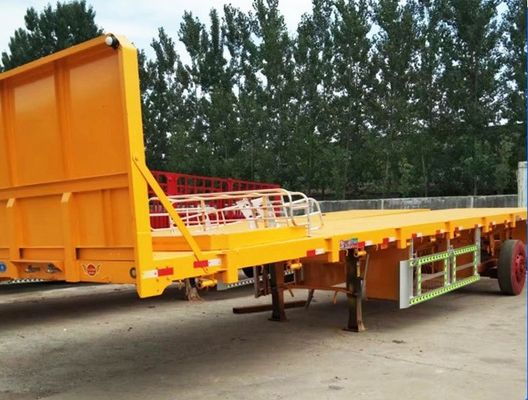 Semi-trailer met 3 assen met platte trailers voor WS 20/40 voet speciale scheepvaartcontainer en -apparatuur