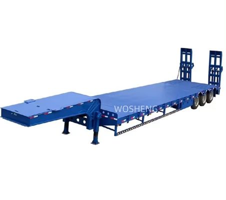 Wosheng 3 Assen 12 Wielen Lage Bed Container Chassis Halve Aanhanger 12500x2500x1100mm