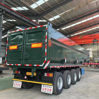 Verzoek van de klant 4 assen U-type eindkoppelaar half aanhangwagen met hydraulische achterste afvoer