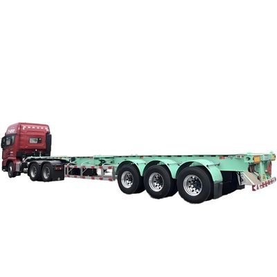 Maximale capaciteit 60T 40FT container staal vrachtwagen aanhangwagen 3 as skelet half aanhangwagen