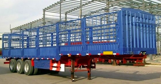 Q345B hoofdbalk 3/4 as 7,5 ton 12,4 m zijde hek halve aanhangwagen voor vrachtwagen aanpassing