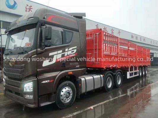Q345B hoofdbalk 3/4 as 7,5 ton 12,4 m zijde hek halve aanhangwagen voor vrachtwagen aanpassing