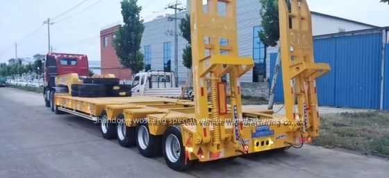 Wosheng 4 assen 16 wielen laag bed half-trailer voor het vervoer van zware apparatuur