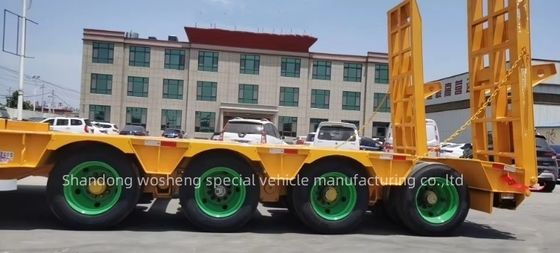 Wosheng 4 assen 16 wielen laag bed half-trailer voor het vervoer van zware apparatuur