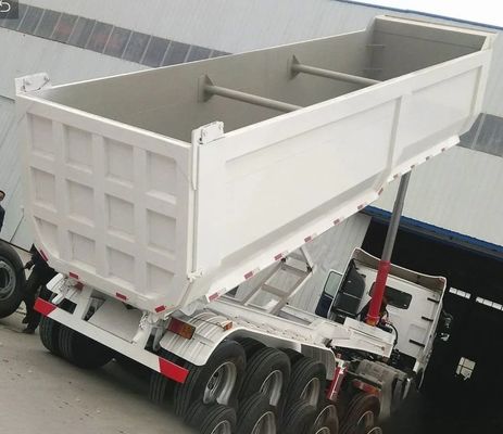 Semi-aanhangwagen Achterste dump-aanhangwagen 50 60 80 ton Hydraulische tipper dump semi-truck aanhangwagen