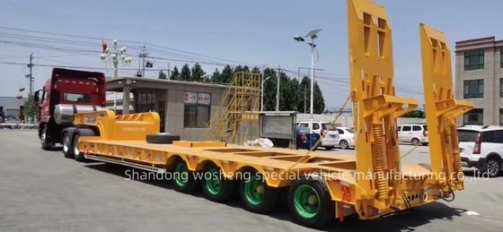 FUWA/JOST/WOSHENG Landing Gear Low bed Semi-trailer voor het vervoer van grote machines