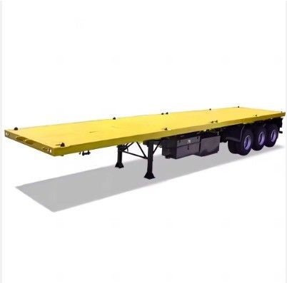12400x2610x1550mm 7 ton Tare Gewicht 50 ton Hulpbelasting 20/40ft Flatbed Semi Trailer