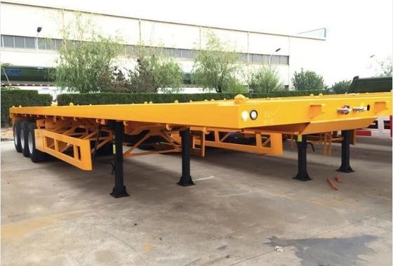 12400x2610x1550mm 7 ton Tare Gewicht 50 ton Hulpbelasting 20/40ft Flatbed Semi Trailer
