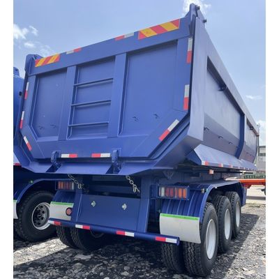 3 assen 4 assen Hydraulische achterste U-vorm dump half-aanhangwagen met dubbellijnremstelsel
