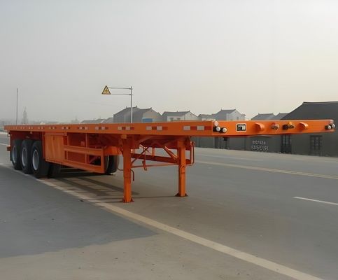 Goed 3 assen 30-120tons Container Flat bed Truck Trailer voor het vervoer van containers