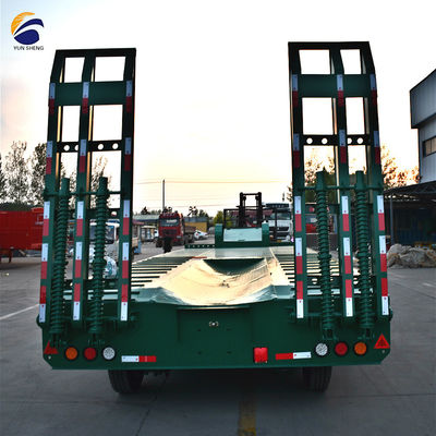 60 ton laadvermogen 10 lagen bladveerwagen met laagbed semi-trailer voor graafmachine