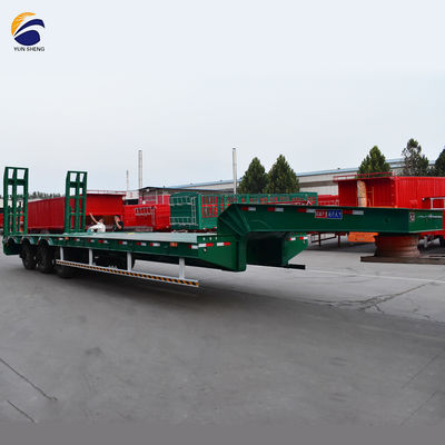 60 ton laadvermogen 10 lagen bladveerwagen met laagbed semi-trailer voor graafmachine