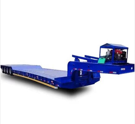 Afneembare gooseneck 4-assige laagbedlader Halve aanhangwagen met aanpasbare lading