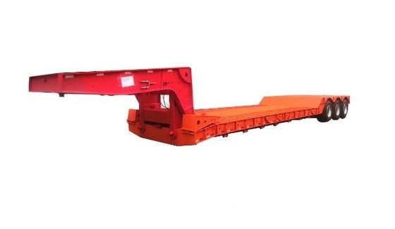 Afneembare gooseneck 4-assige laagbedlader Halve aanhangwagen met aanpasbare lading