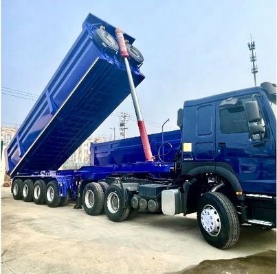 Volgens de 3-assige hydraulische achterste dump tipper half aanhanger voor het vervoer van 100 ton graan