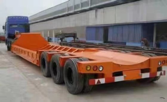 Afneembare gooseneck 4-assige laagbedlader Halve aanhangwagen met aanpasbare lading
