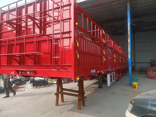 Afneembare platbed transport vrachtwagen hek half-aanhangwagen met 12.00R 22.5 banden