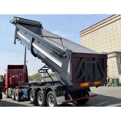 3 assen 9800x2500x3500mm Dump Trailer Hydraulische achterste kanteling voor bulktransport
