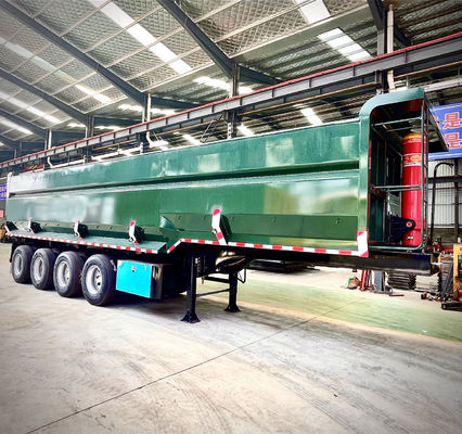 40 kubieke U-vorm eind lossen Hydraulische kantelbak Achterste dumpen Halve aanhangwagen voor vrachtwagen aanhangwagen
