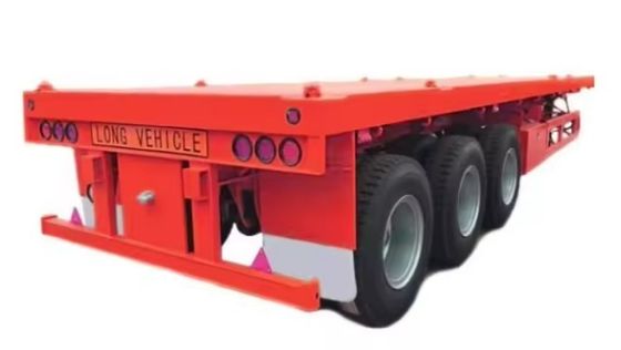 Semi-trailer 4 as 20FT 40FT plat bed Container staal vrachtwagen met aangepaste grootte