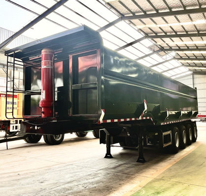 40 kubieke U-vorm eind lossen Hydraulische kantelbak Achterste dumpen Halve aanhangwagen voor vrachtwagen aanhangwagen