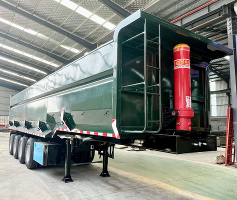 40 kubieke U-vorm eind lossen Hydraulische kantelbak Achterste dumpen Halve aanhangwagen voor vrachtwagen aanhangwagen