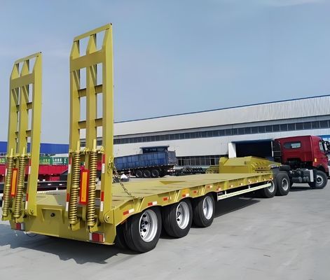 Tweedehands zwaar 3-5 assen Gooseneck laag bed Semi-trailer Low Loader Truck Trailer