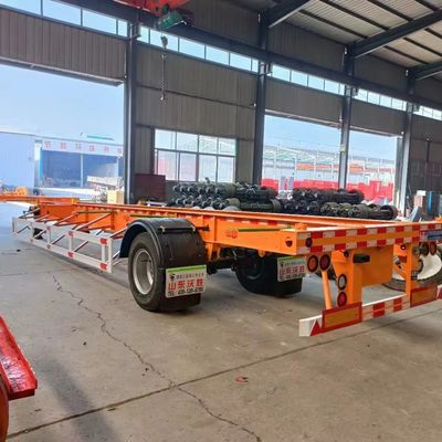 20FT 40FT zwaar 3 assen staal chassis skelet half aanhangwagen met mechanische ophanging