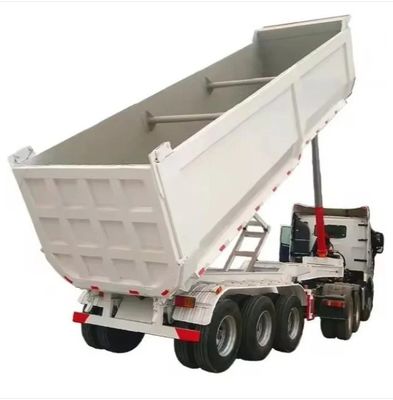 3 assen 20-80 ton U-type hydraulische achterste dump-half-aanhanger voor aanhangwagens met kantelend stuur